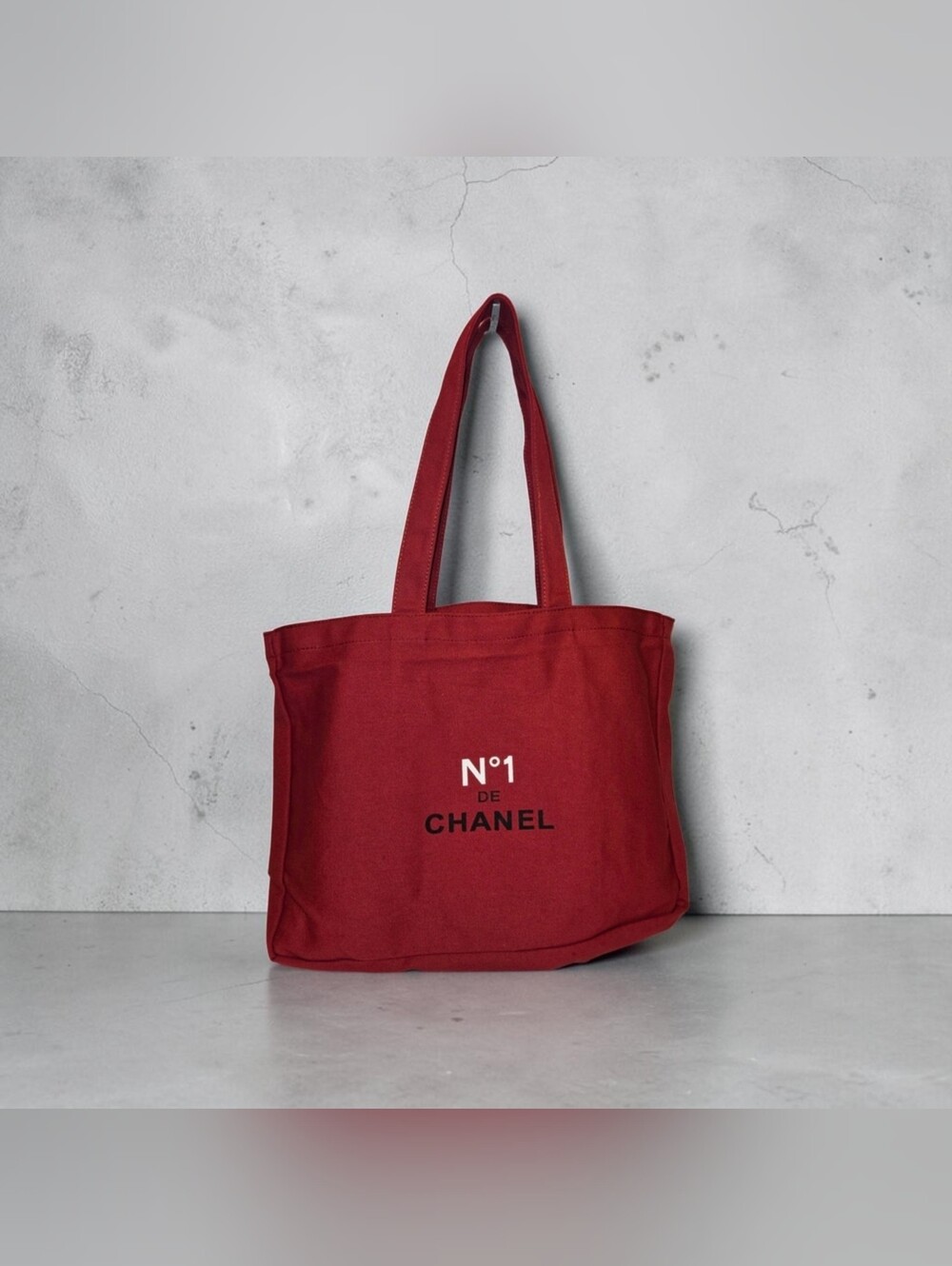 Burgundy Canvas N°1 Branded Tote
